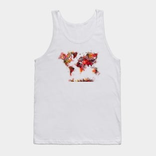 world map red Tank Top